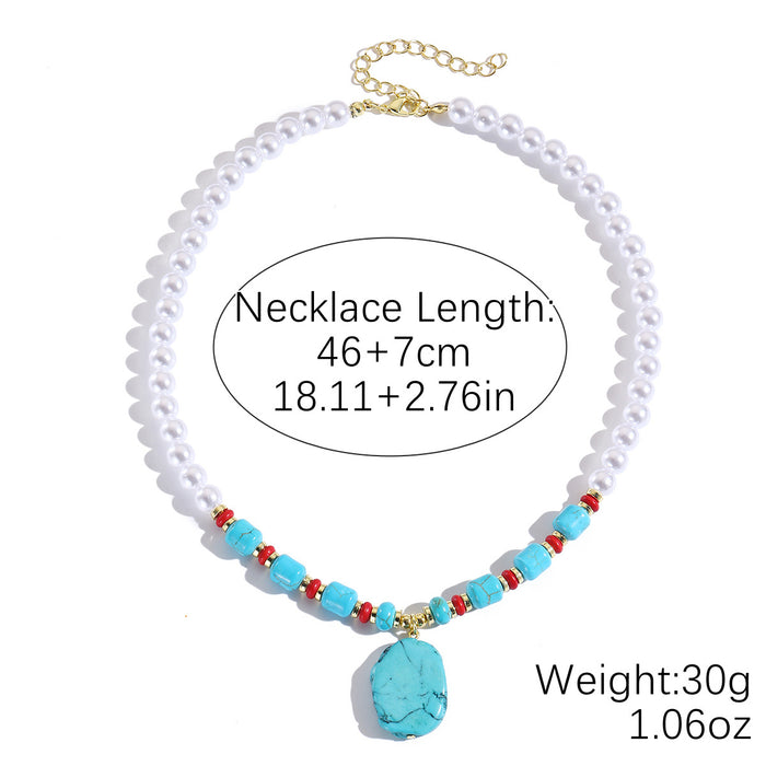 Wholesale Turquoise Bohemian Ethnic Style Necklace