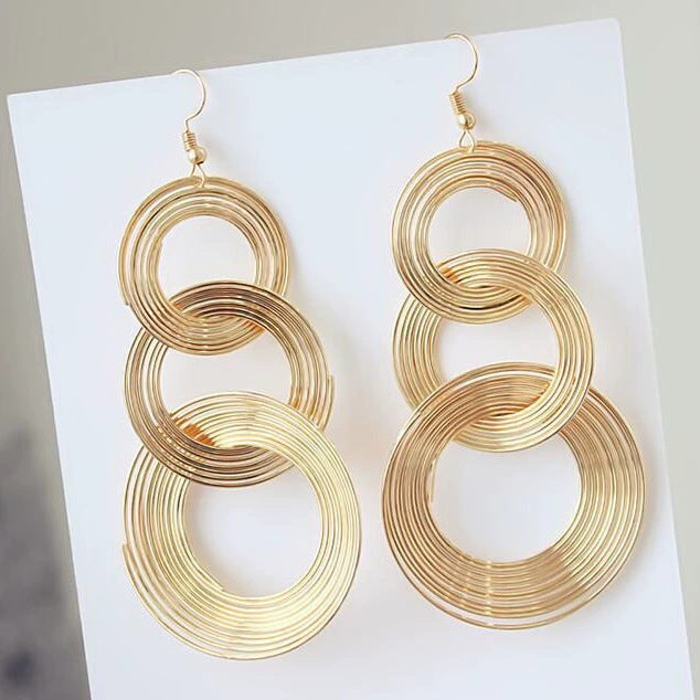 Wholesale Multi-layer Earrings New Vintage Earrings Women's Geometric Circle Earrings