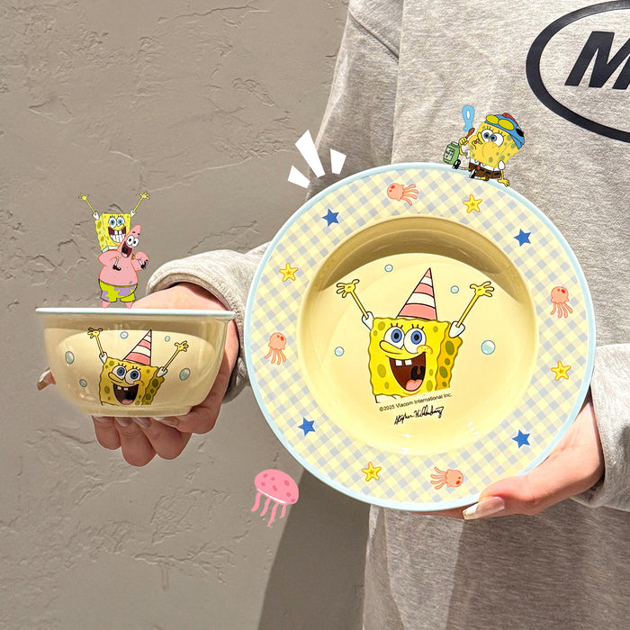 Wholesale Cute Couple Ceramic Plate and Bowl Tablerware Set