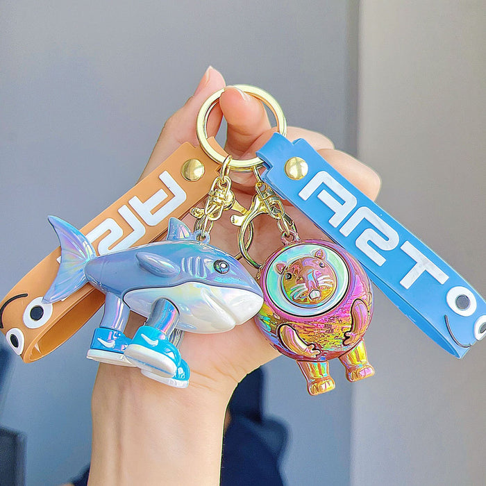 Wholesale Cute electroplated glossy cartoon character keychains