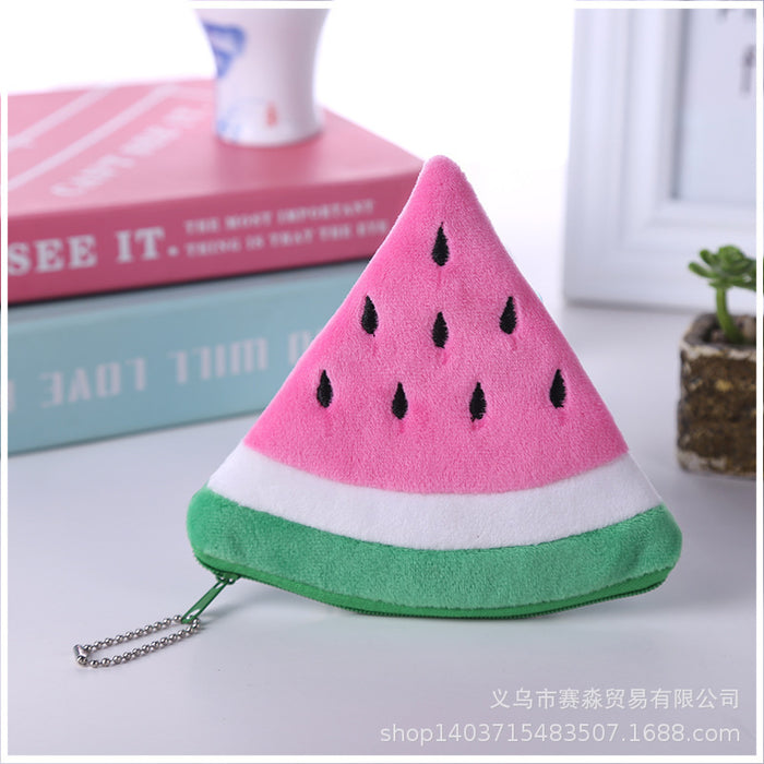 Wholesale Plush Colorful Pineapple Strawberry Watermelon Cartoon Cute Coin Purse JDC-WT-SM003