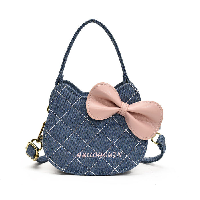 Wholesale Children' s bags autumn and winter new cute cat embroidery girl handbags cute bow kitten parent-child crossbody bag
