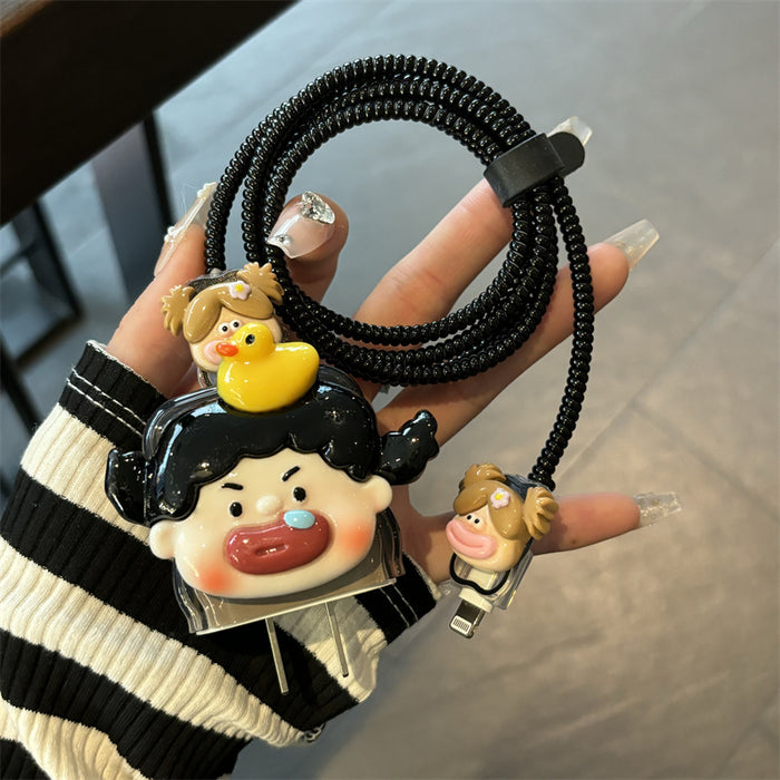 Wholesale Ugly-cute charger protective case with 3D embossed design