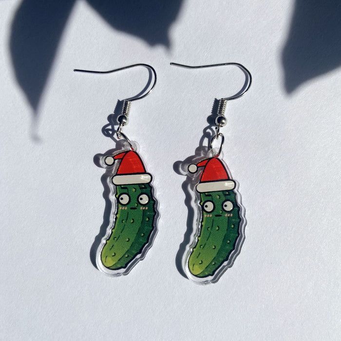Wholesale Christmas acrylic earrings cute funny vegetable double-sided cucumber fun cartoon creative earrings