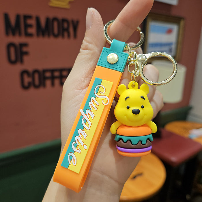 Wholesale Cartoon bear keychain pendant couple bag ornaments bear doll car key chain small gift