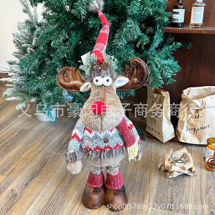Wholesale Retractable Elk Plush Ornaments Decorations Christmas Deer Window Scene Layout Home Decoration