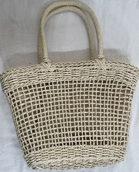 Wholesale straw bag handmade woven briefcase hollow handbag fashion beach bag