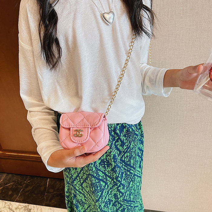 Wholesale Mini chain diamond grid diagonal small square bag, cute bag