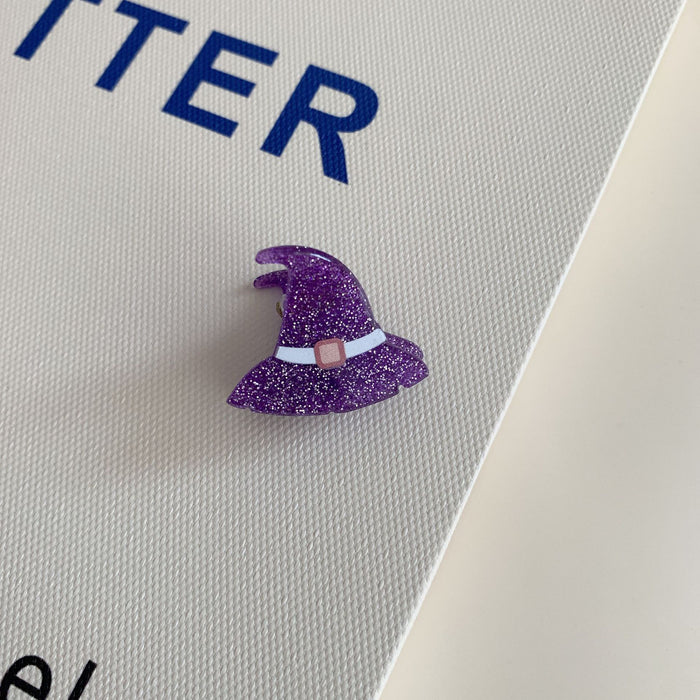 Wholesale  Fun Small Clip Funny Ghost Pumpkin Black Bat Personalized Acrylic Hair Clip Hair Accessory