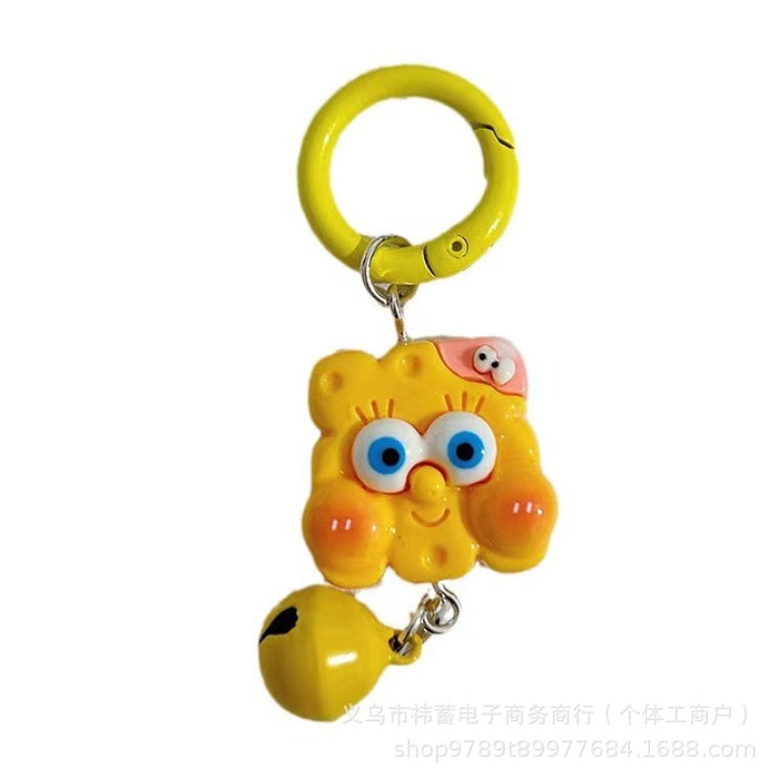 Wholesale Medium Cartoon Keychains Bell Cartoon Resin Pendant Girl School Bag Accessories Gift