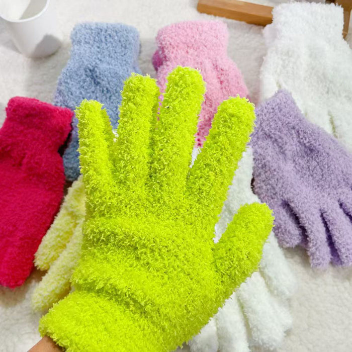 Wholesale Color winter solid color cute warm gloves