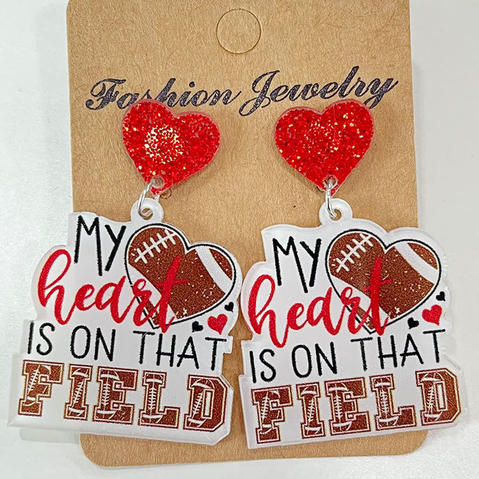 Wholesale Sports jewelry football rugby baseball love game fans acrylic cute earrings