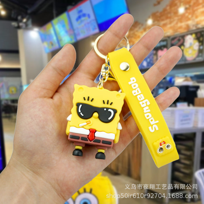 Wholesale Creative cartoon rubber couple keychains