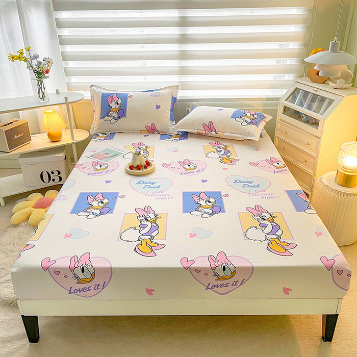 Wholesale A-level Cloud Washed Cotton Cute Cartoon Girl Heart Dormitory Bed Sheets JDC-SEE-AiErMei008