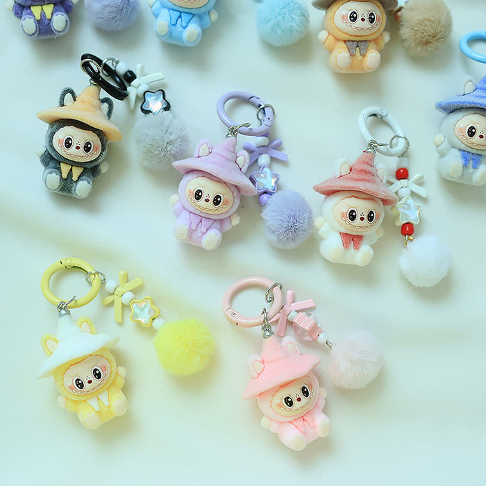 Wholesale Flocking wizard key chain pendant cute doll accessories mobile phone accessories pendant