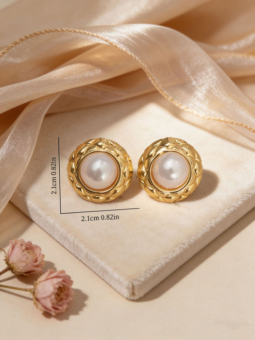 Wholesale Stainless Steel Geometric Oval Golden Earrings for Women