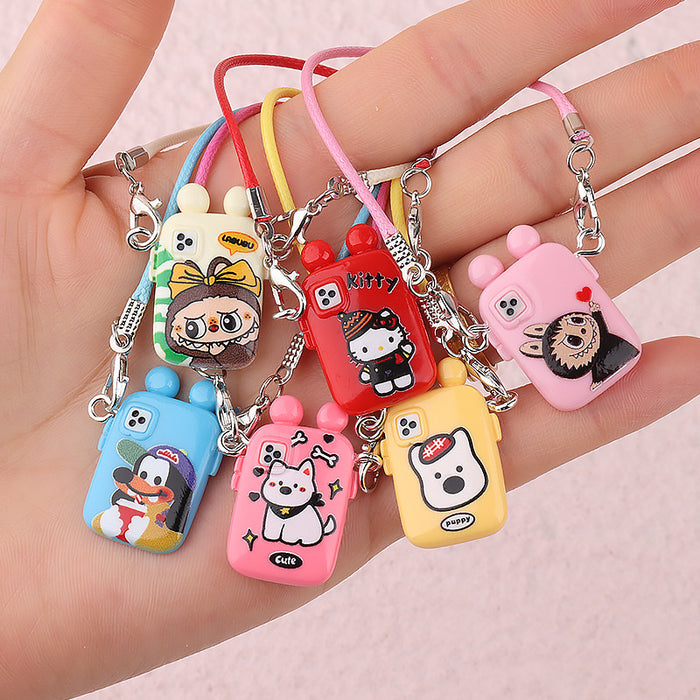 Wholesale Dollhouse Mini Cartoon Phone Case Pendant Model Creative Neck Accessory Plush Hanging Ornament