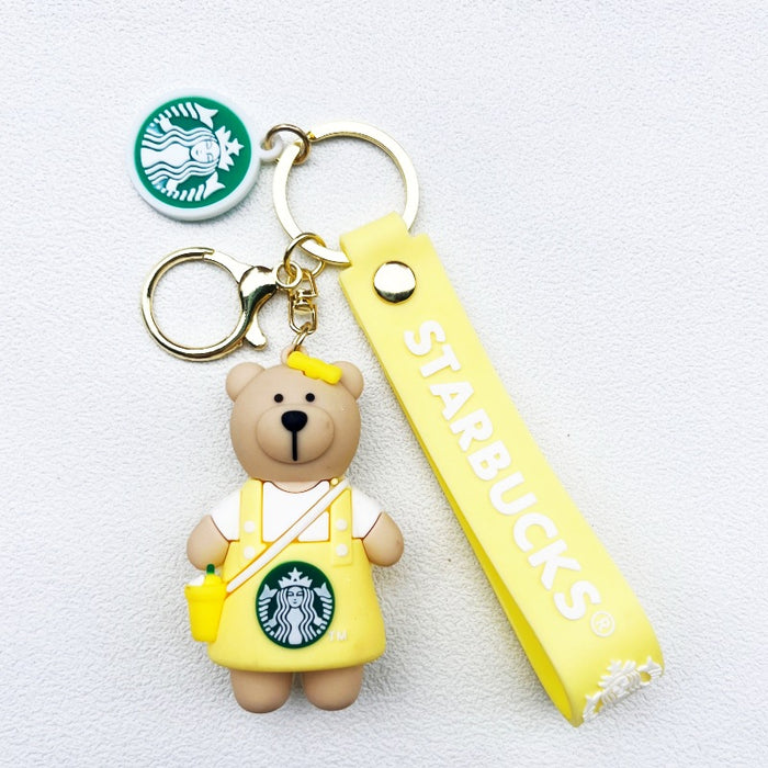 Wholesale Soft rubber cute bear cartoon keychains