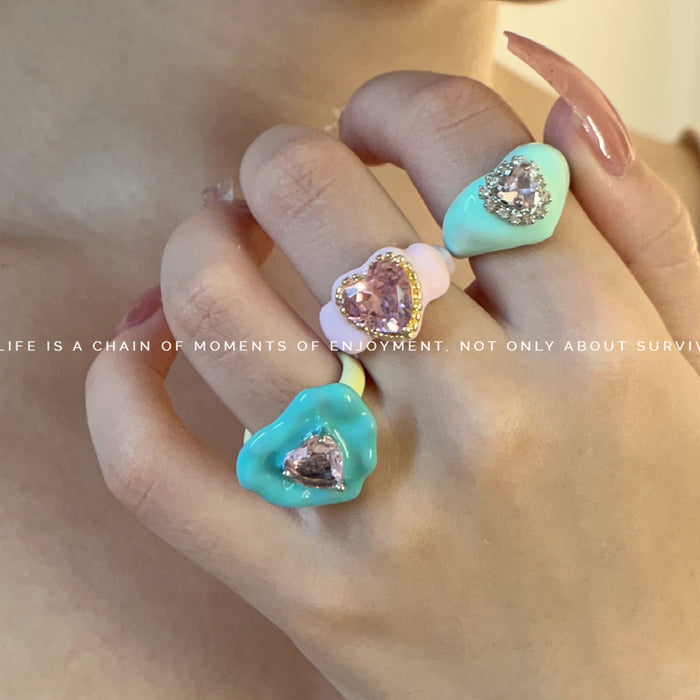 Wholesale Small niche design metal layered ring with high-end opening ring