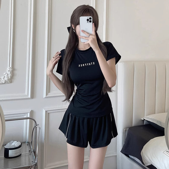 Wholesale New swimsuit with split flat angle, conservative high-end feel, and sporty style