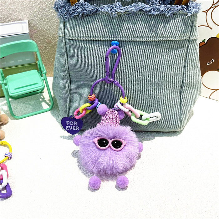 Wholesale Cartoon Plush Briquette Keychain Colorfulful Cute Doll Student School Bag Pendant Key Chain Pendant Small Gift