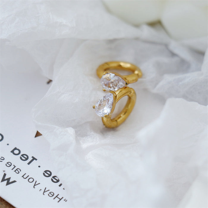 Wholesale  Clip  Water Drop Drill Painless Ear Clip  Ear Holes Adjustable Ear Clip Women's Earrings