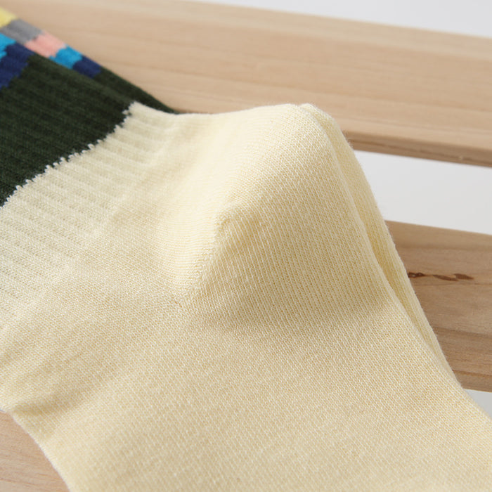 Calcetines de algodón a rayas al por mayor absorbente de sudor JDC-SK-Luyue004