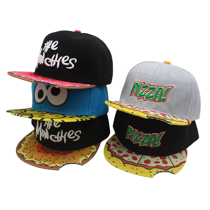 Wholesale Polyester Cartoon Letters Embroidery Flat Brim Baseball Cap JDC-FH-ZhiXie018