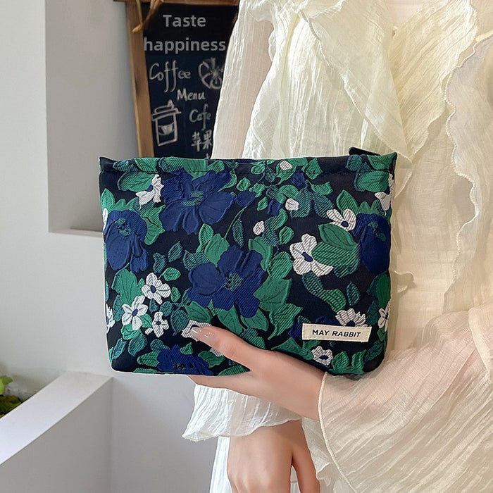 Wholesale Vintage relief makeup bag, large capacity canvas bag, inner liner bag