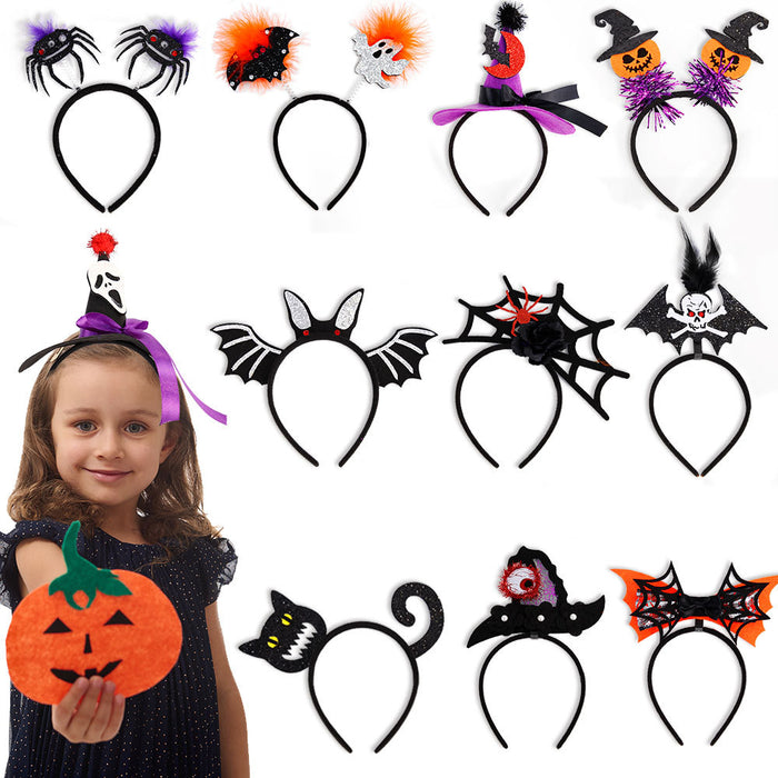 Wholesale Plastic Headband Pumpkin Witch Hat Hair Hoop For Party Celebrations