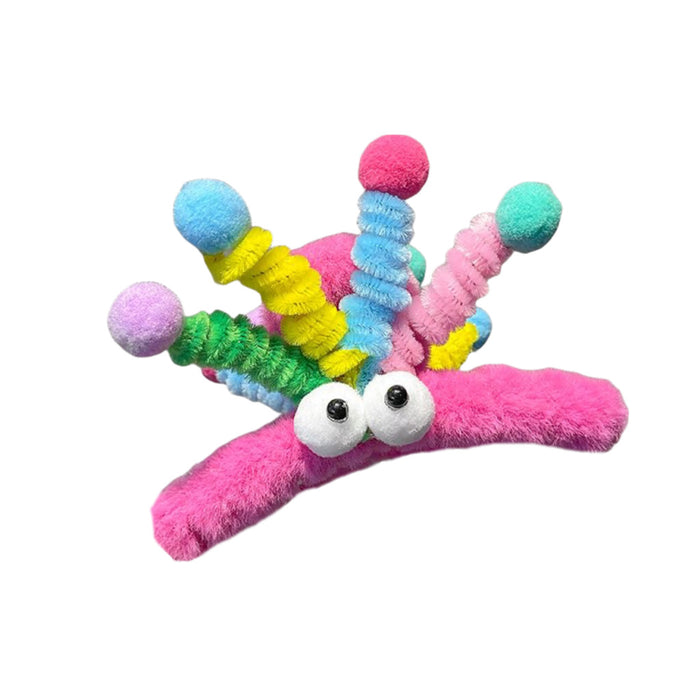 Wholesale Dopamine spring plush hairpin female fun funny shark clip cute hairpin back head updo hair clip headdress