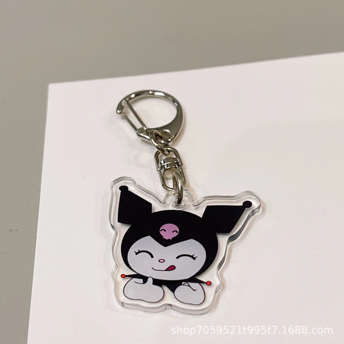 Wholesale Double-sided Keychain Cute Cartoon Book Bag Pendant Transparent Pendant Acrylic Keychain for Men and Women