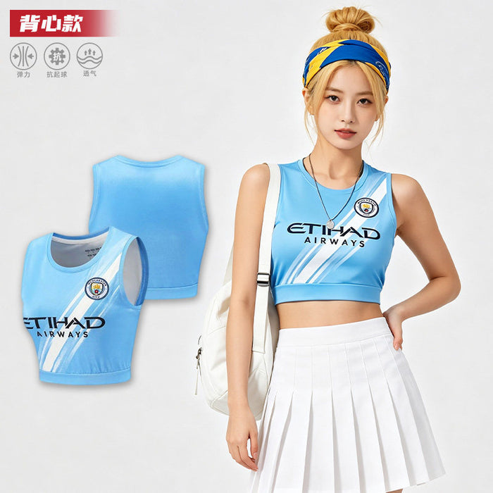 Wholesale World Cup National Team Football Girls Crop Top Short-Sleeve Sports Vest