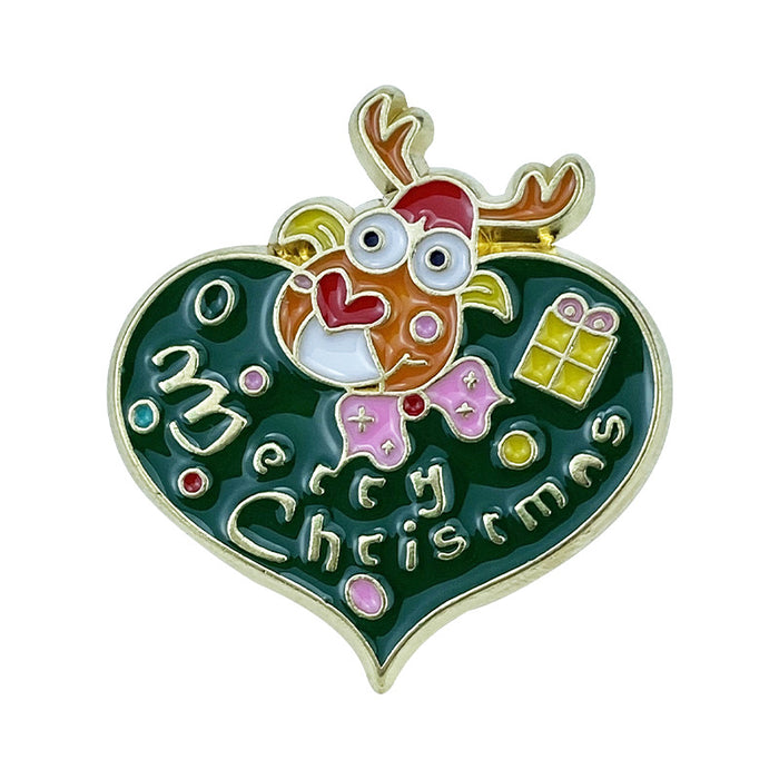 Wholesale Alloy Christmas Brooch Pin Snowman Elk Santa Tree Design Stylish Jewelry Accessory For Clothing Bags MOQ≥2