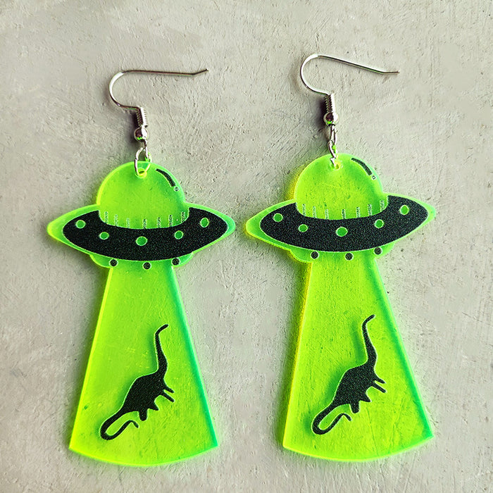 Wholesale 2pcs Halloween Skull Alien Fluorescent Acrylic Earrings JDC-ES-HeYi109