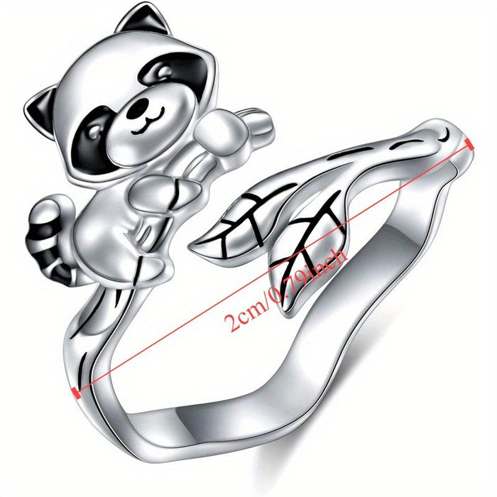 Wholesale Little Raccoon Cute Little Animal Ring Female Cartoon Opening Adjustable Ring Children's Ring