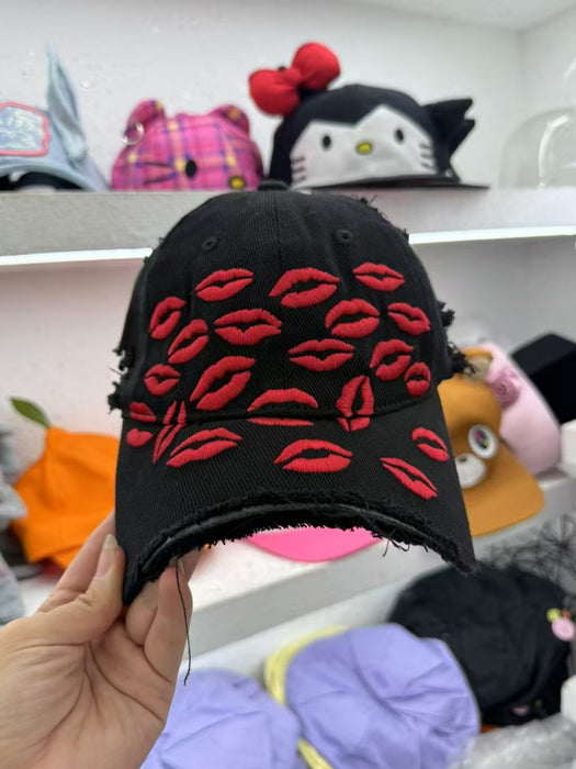 Wholesale Hand drawn horn hole baseball cap, street duck tongue hat