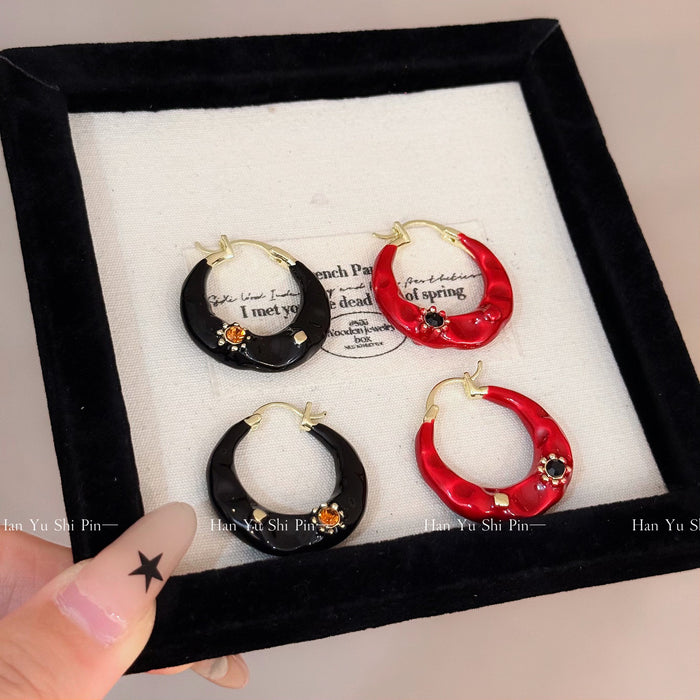 Wholesale Retro irregular circle earrings, fashionable, light luxury earrings, niche, high-end feel