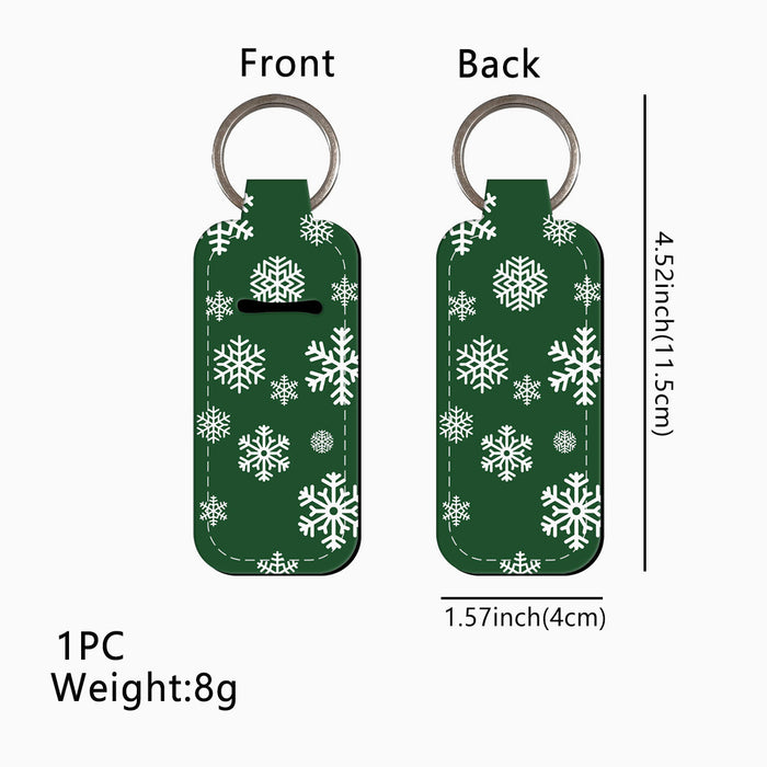 Wholesale Snowflake Pattern Lipstick Case Keychain
