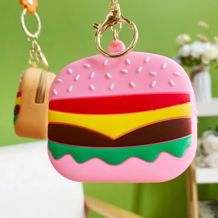 Wholesale Creative new hamburger coin purse keychain fashion bag small pendant exquisite cute gift