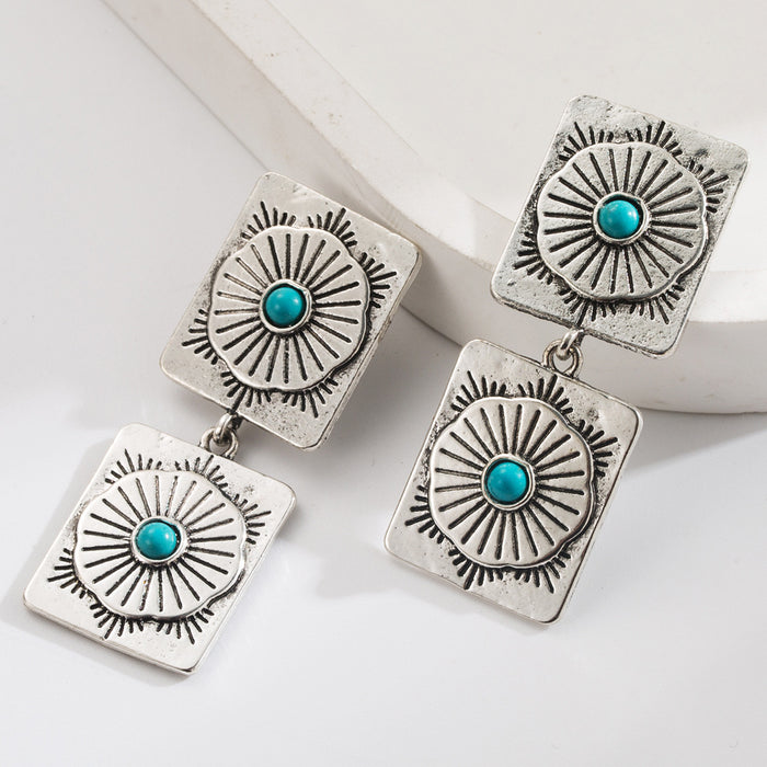 Wholesale Western Style Turquoise Statemente Earrings