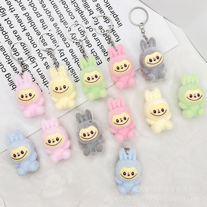 Wholesale Flocked Sitting Plush Little Sheep Keychain Pendant Plush Little Sheep Accessory Clog Doll Accessory