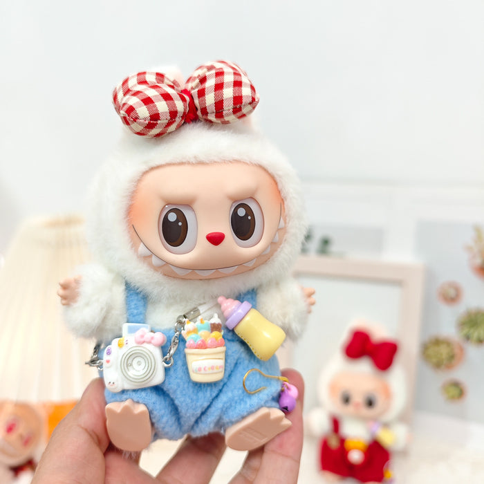 Wholesale Sitting 15cm Party Clothes Mini Doll Clothes Sweet Pink Strap Pants