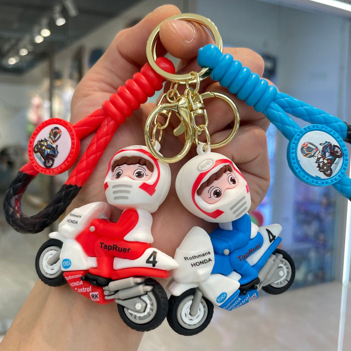 Wholesale Creative and Cool Motorcycle Keychain Bag Pendant Cute Doll Couple Keychain