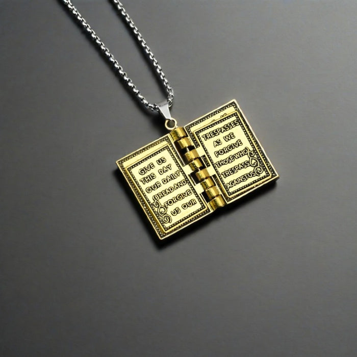 Wholesale New Vintage Pendant, Personalized Fashion Book Necklace, Creative Retro Cross Necklace