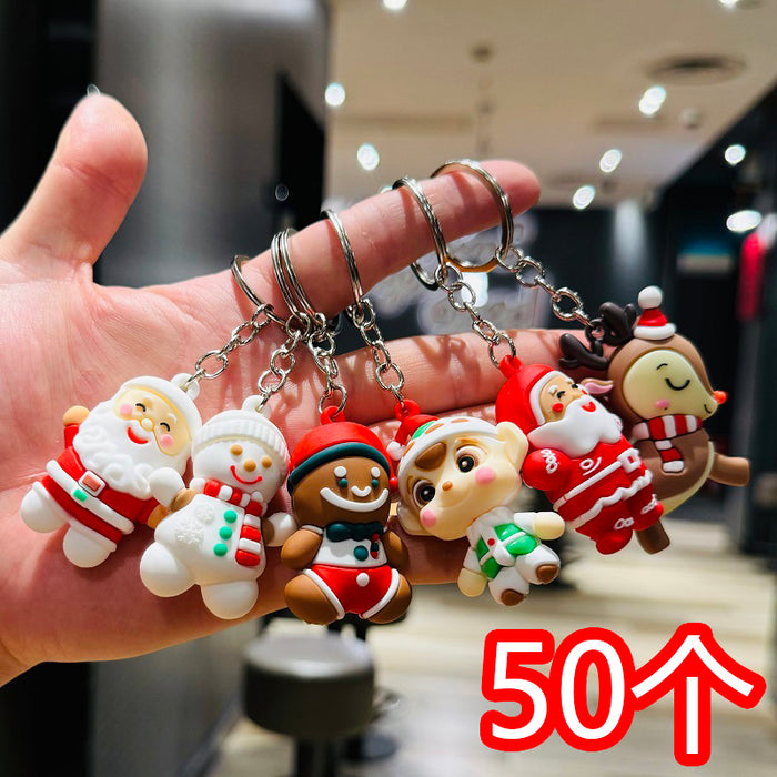 Wholesale 3D Christmas Doll Keychain PVC Bag Charm Trendy Gift for Boutique