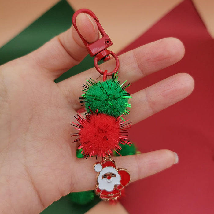 Wholesale Christmas Mobile Phone Pendant Cute  Bag Pendant Snowflake Christmas Tree Keychain Hanging Chain