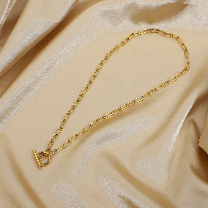 Wholesale 18K Gold Plated Stainless Steel Rectangular Necklace JDC-NE-JD408