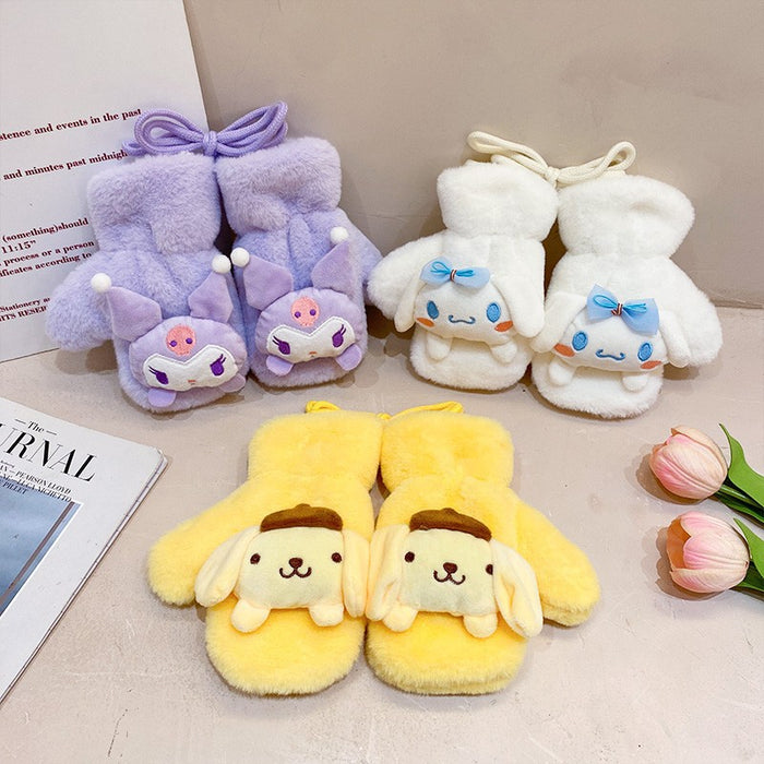 Wholesale children Cute plush cotton gloves