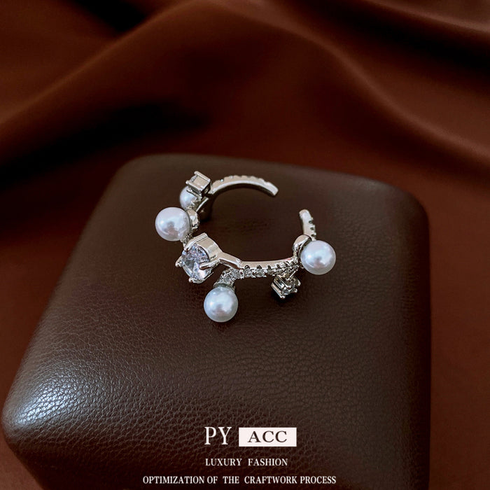 Wholesale Zircon Pearl Open Ring Simple Fashion Handpiece Wholesale